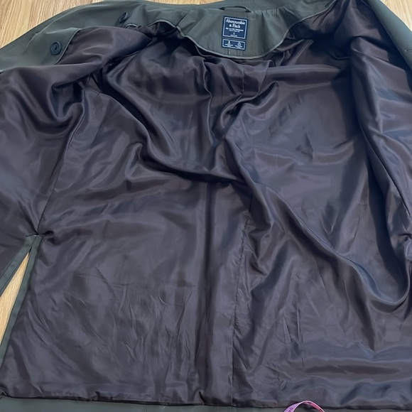 Abercrombie & Fitch Green Trench Coat Sz L - Picture 9 of 10